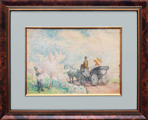 Белякова Екатерина Михайловна. Сцена в цветущем саду